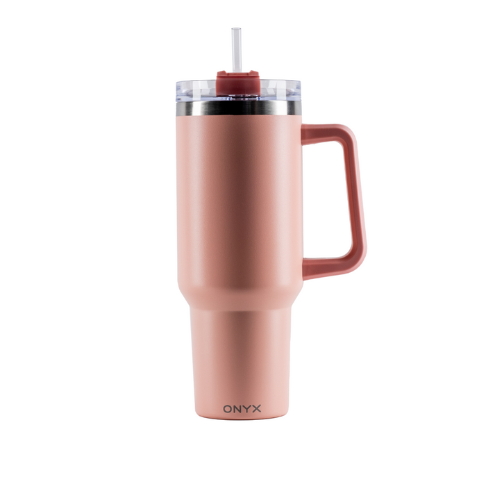 Termo Acero Inoxidable ONYX 40 Oz con Agarradera y Popote